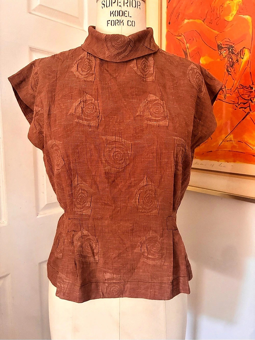 40s style Floral Blouse